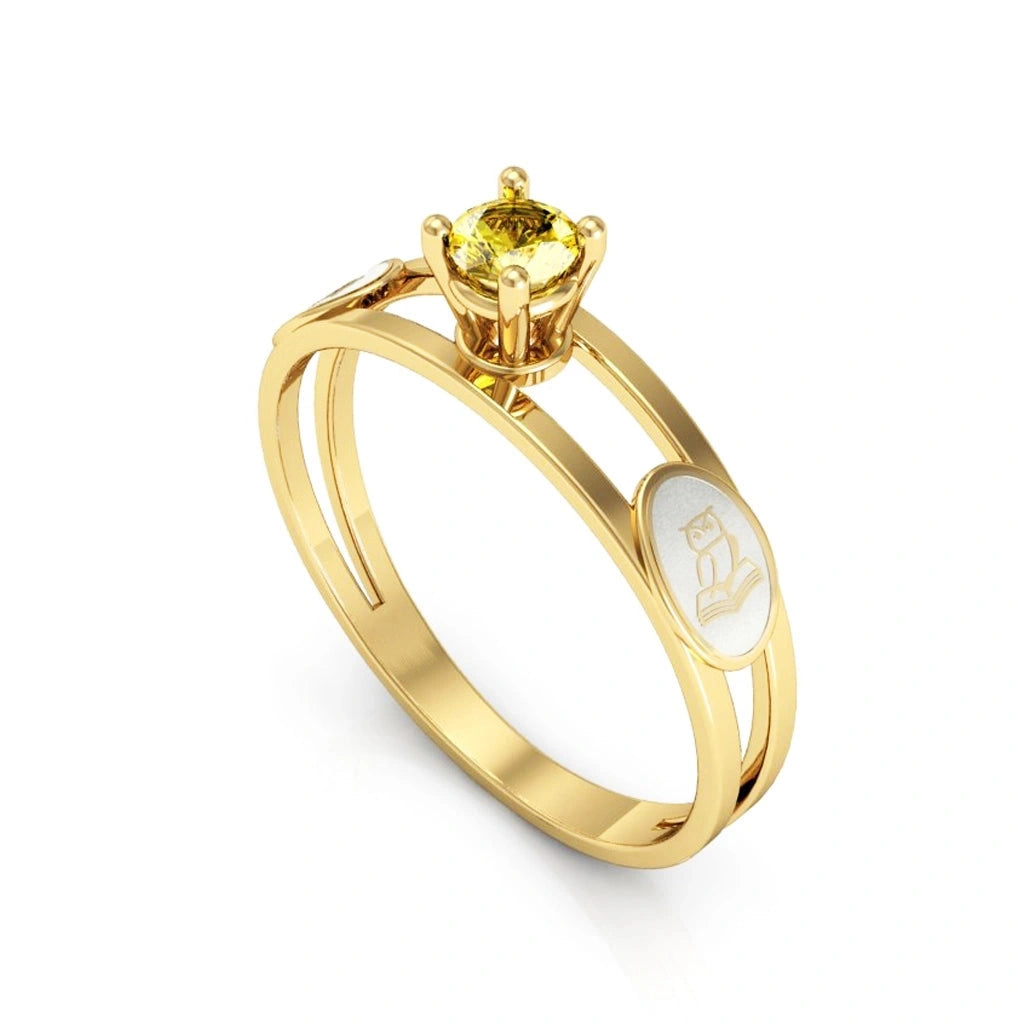 Anel Formatura Ouro 18K Solitário