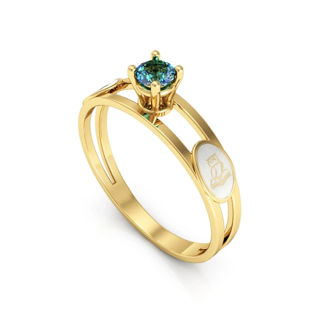 Anel Formatura Ouro 18K Solitário