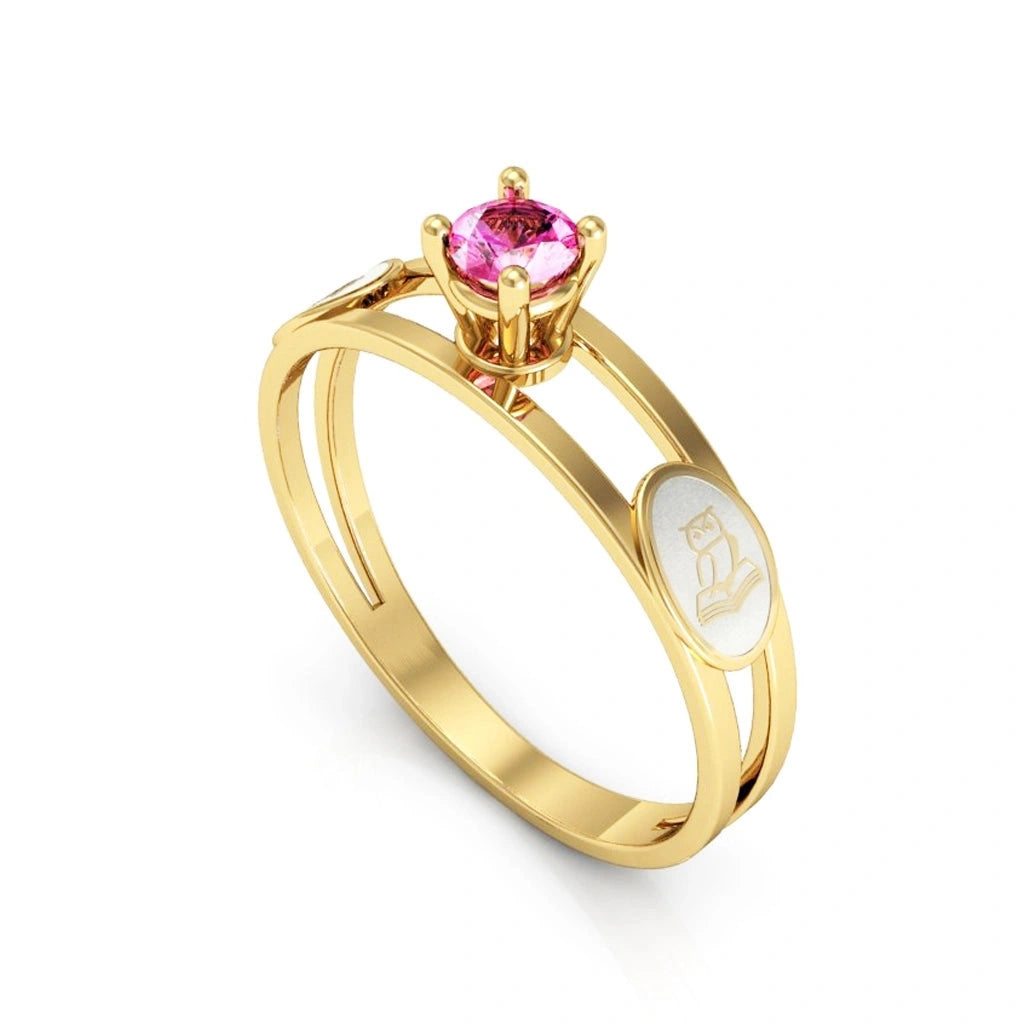 Anel Formatura Ouro 18K Solitário