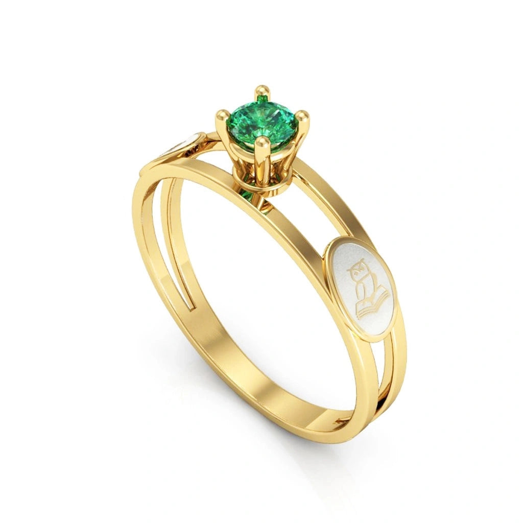 Anel Formatura Ouro 18K Solitário