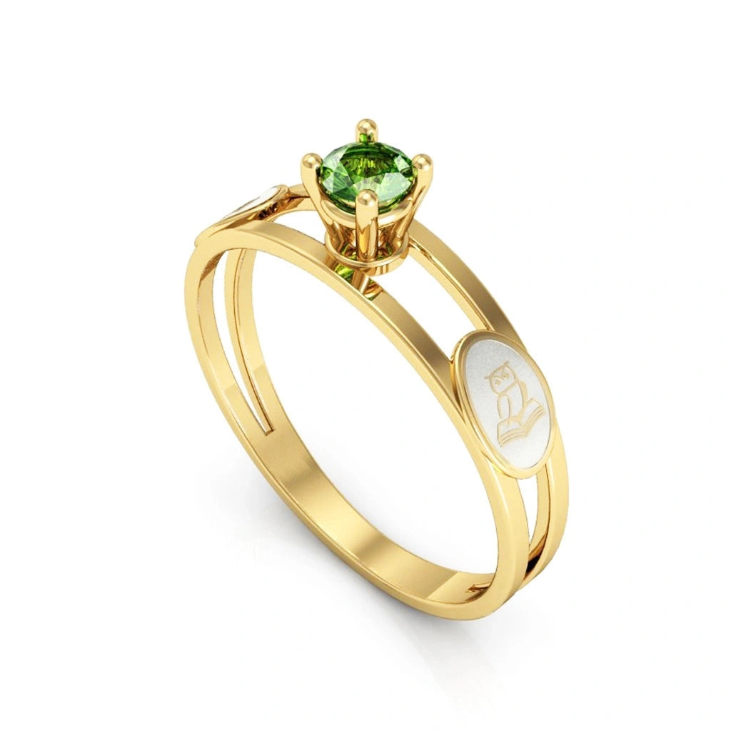 Anel Formatura Ouro 18K Solitário